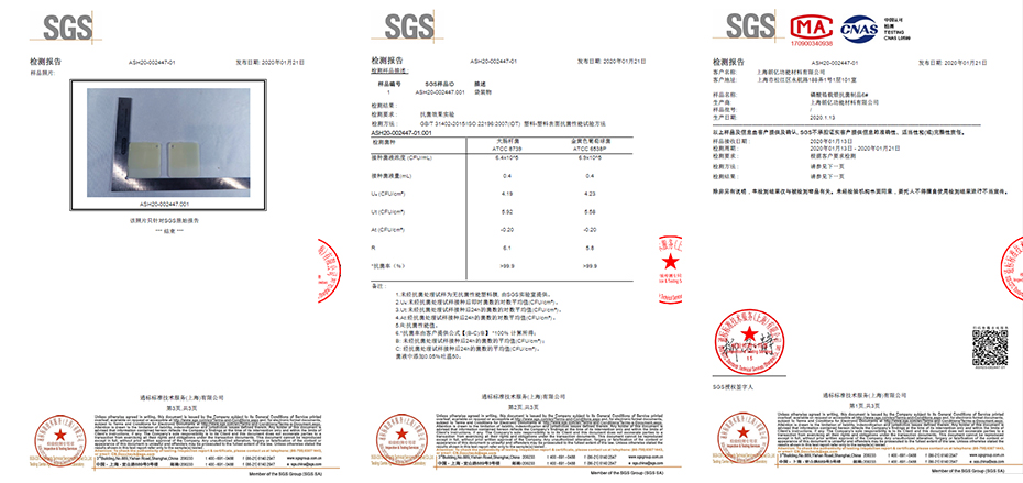 磷酸锆载银抗菌剂测试报告